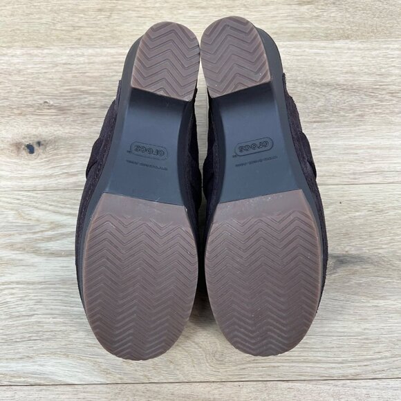 Crocs Womens Sarah Triple Comfort Mule Clog Slip On Shoes Size 7 Dark Brown EUC - Picture 7 of 10